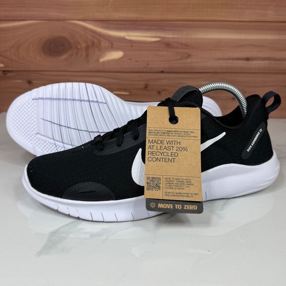 Nike Flex Experience 12 Running Shoes Black White Sneakers DV0746-004 Womens 9.5